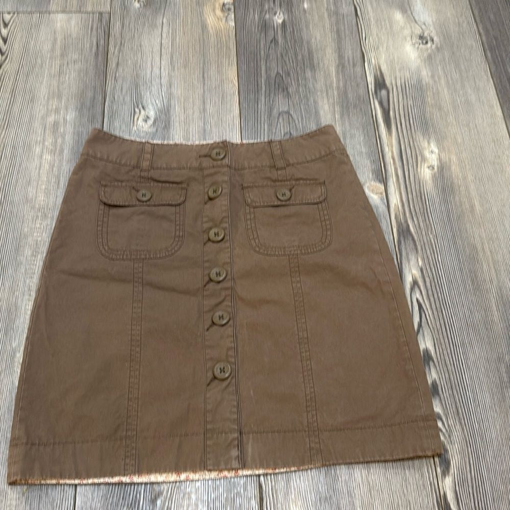 Old Navy Brown Button Front Skirt